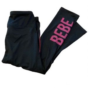 BEBE Sport Capri Work Out Yoga Pants Hot Pink women’s Small